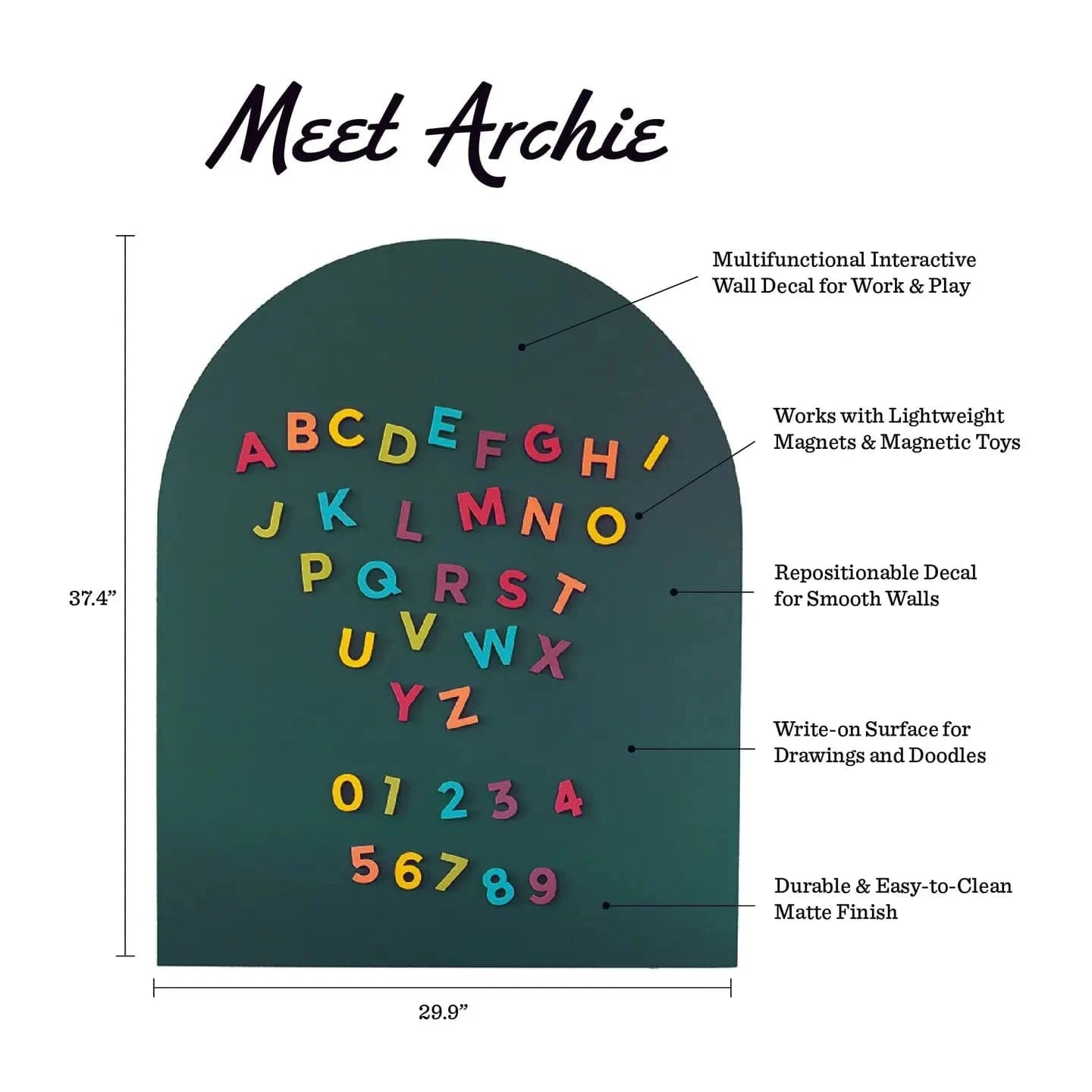 Green Magnetic Arch Wall Decal The Type Set Co. Lil Tulips