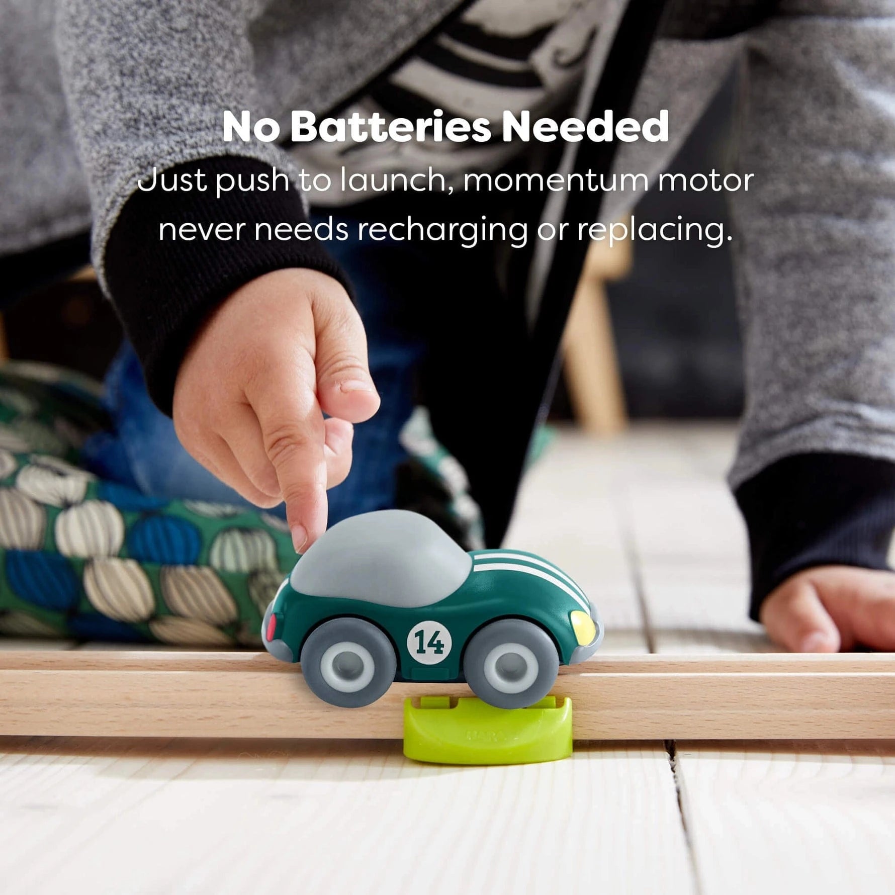 Green Speedster with Momentum Motor – Recycled haba Lil Tulips