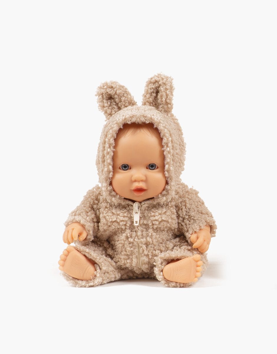 Greta Peque Doll - Beige Boucle Winnie Outfit - 21 cm Minikane Lil Tulips
