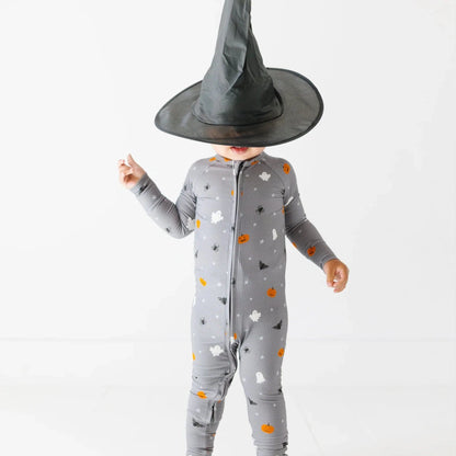 Halloween Boo Crew Small Ribbed Zip Romper Brave Little Ones Lil Tulips