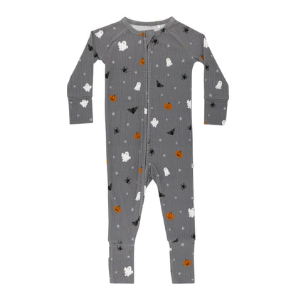 Halloween Boo Crew Small Ribbed Zip Romper Brave Little Ones Lil Tulips