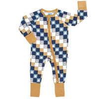 Happy Daze Blue Bamboo Convertible Romper Pajamas Emerson and Friends Baby & Toddler Clothing Lil Tulips
