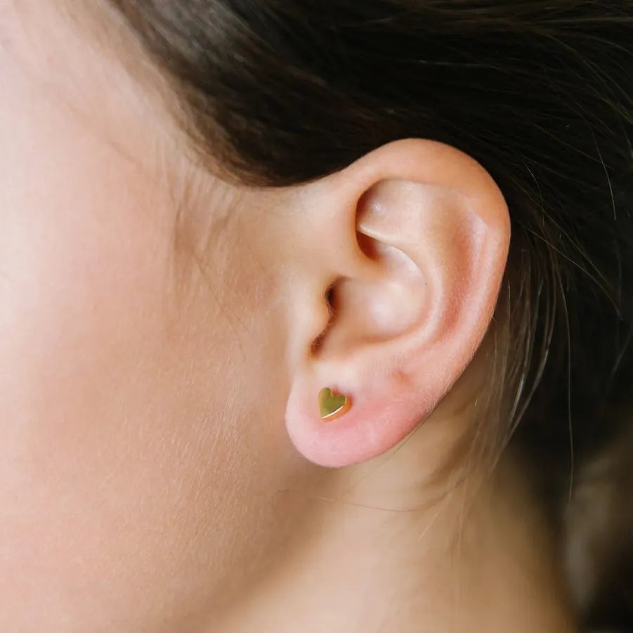 Heart Flat Back Earrings Pip Pop Post Lil Tulips