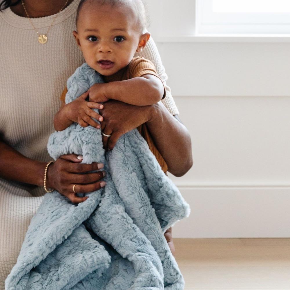Heather Blue Dream Blanket Receiving Saranoni Lil Tulips