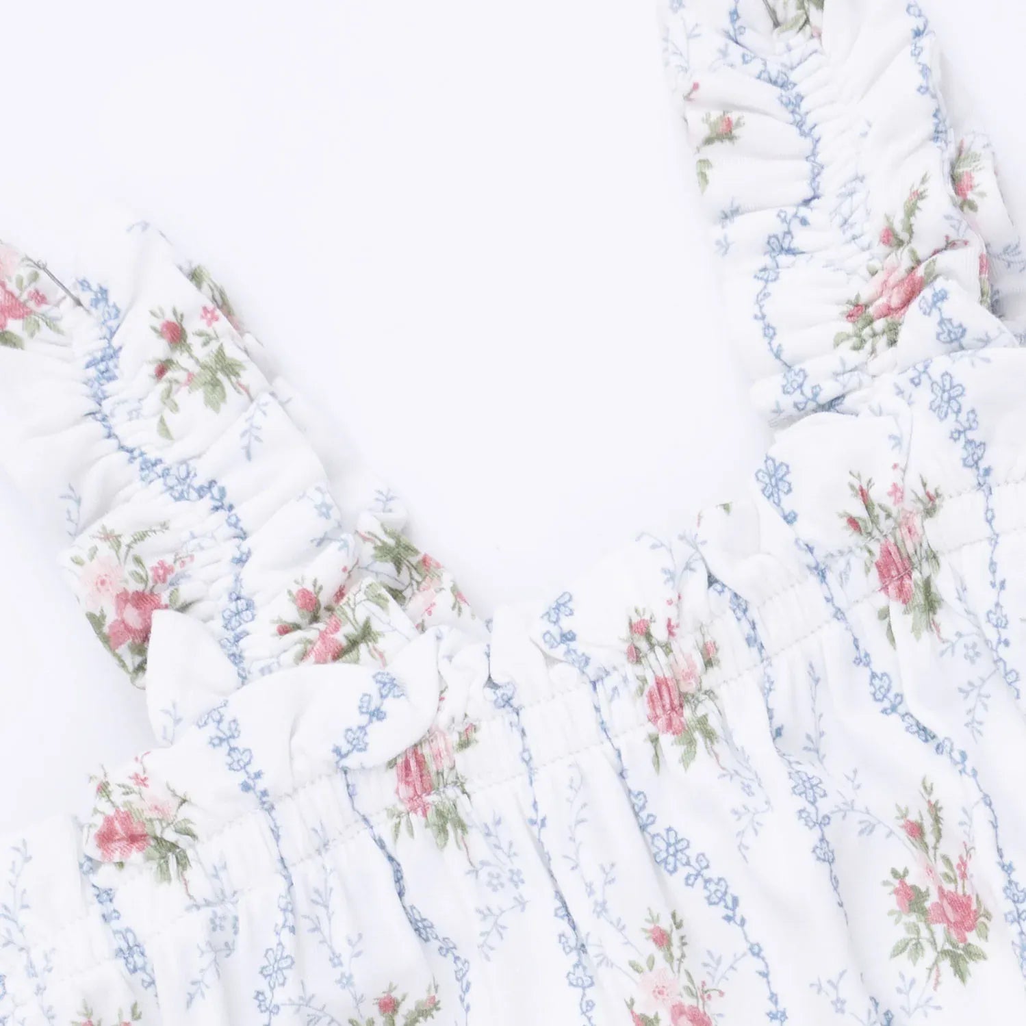 Heirloom Rose Stripe - Ruffly Strap Overall Angel Dear Lil Tulips
