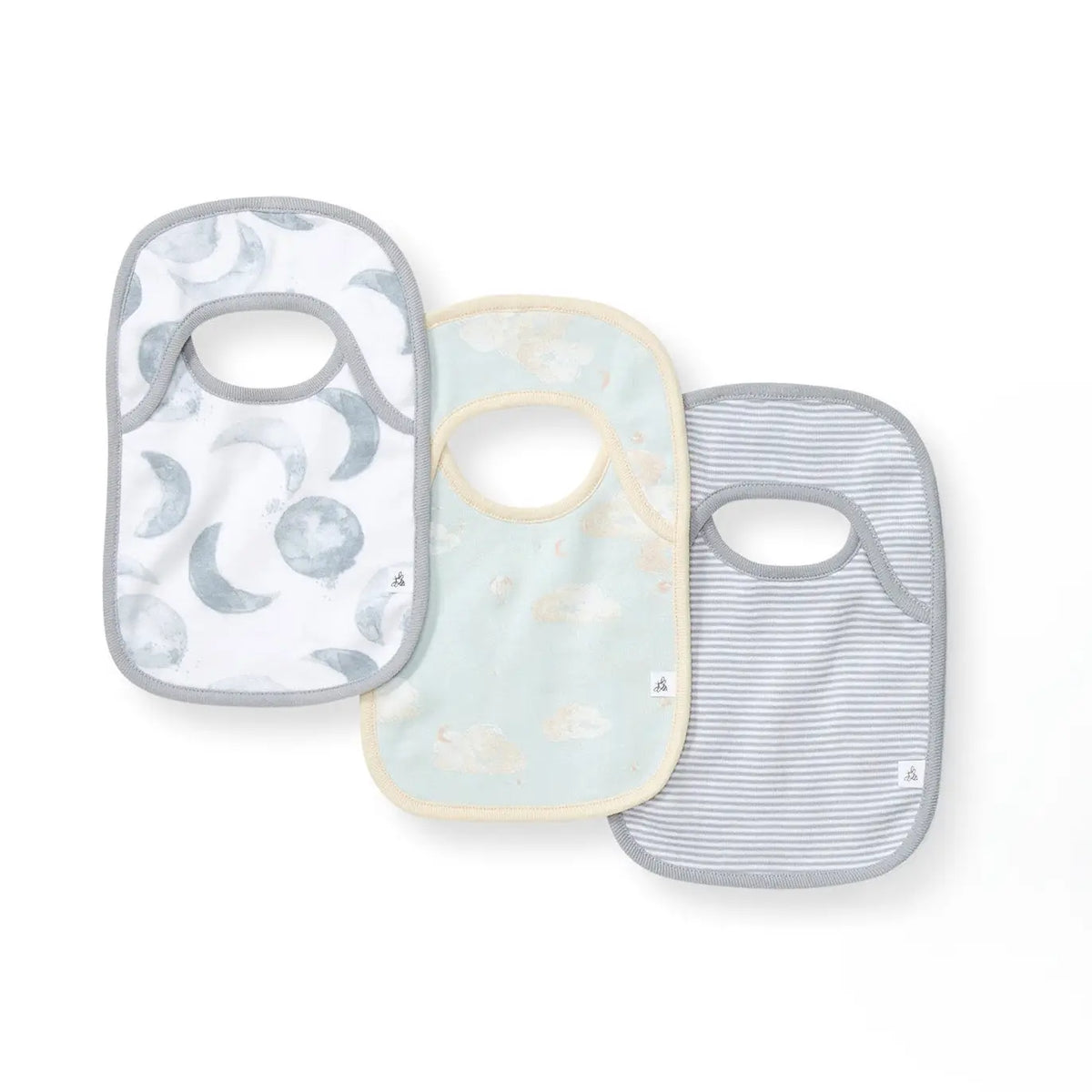 Hello Moon Quarry Organic Cotton Bibs Pack of 3 Burt's Bees Baby Lil Tulips