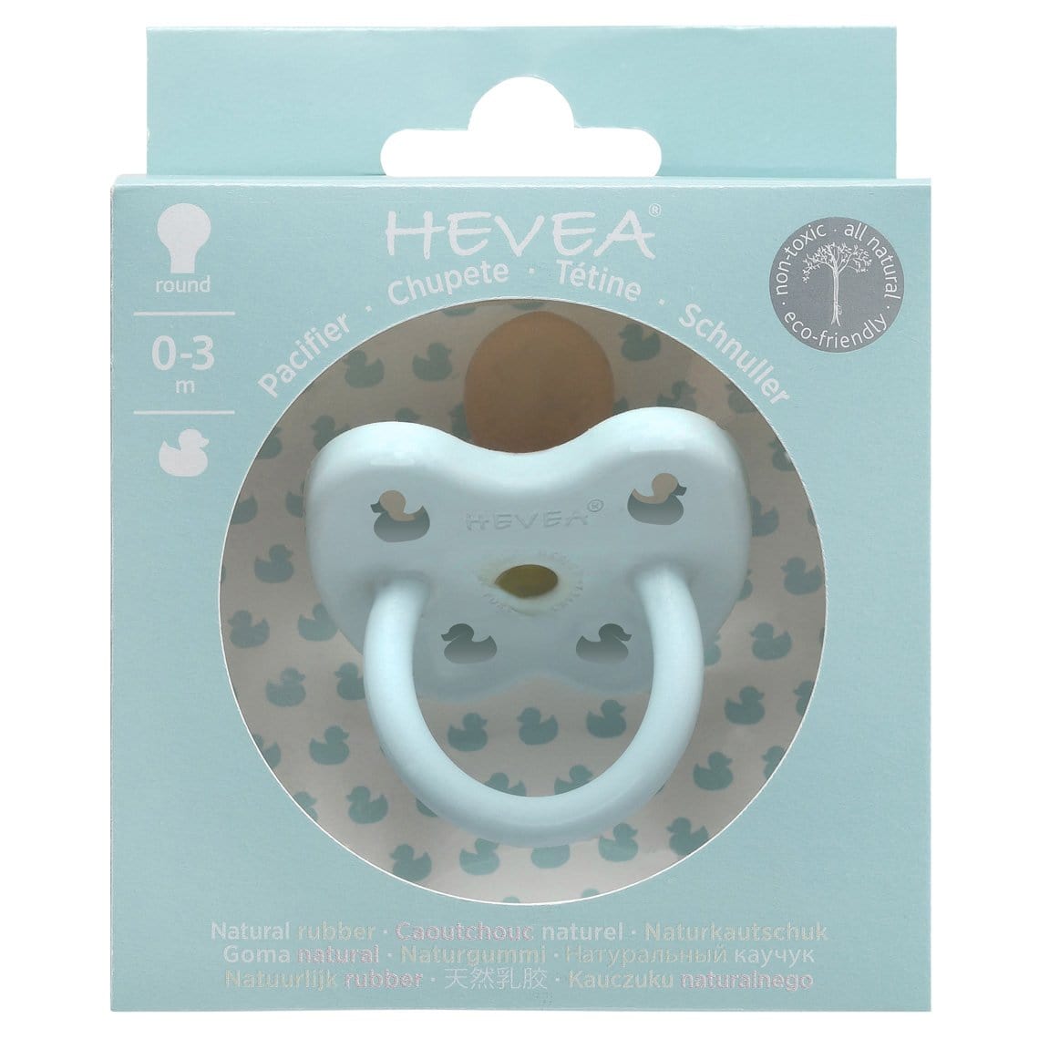 Hevea Pacifier Baby Blue ROUND Rubber Hevea Pacifiers & Teethers Lil Tulips