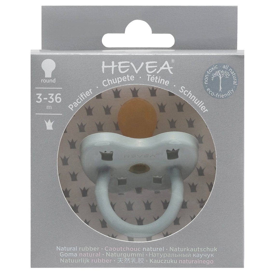 Hevea Pacifier Gorgeous Grey Orthodontic 3-36 months Hevea Pacifiers & Teethers Lil Tulips