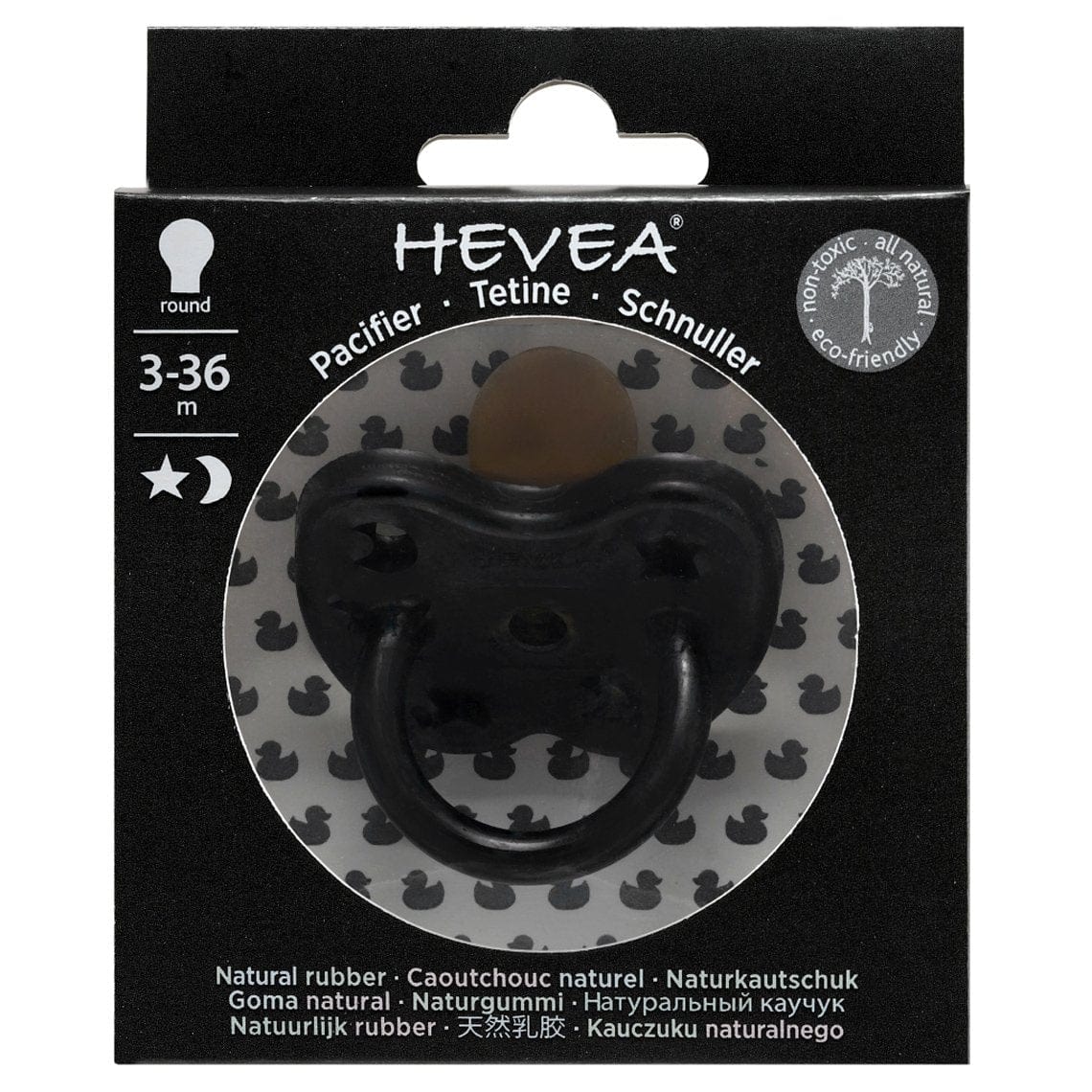 Hevea Pacifier Outer Space Black Orthodontic 3-36 months Hevea Pacifiers & Teethers Lil Tulips