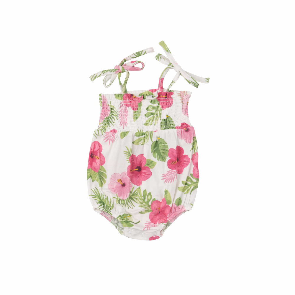 Hibiscus Tie Strap Smocked Bubble Angel Dear Lil Tulips