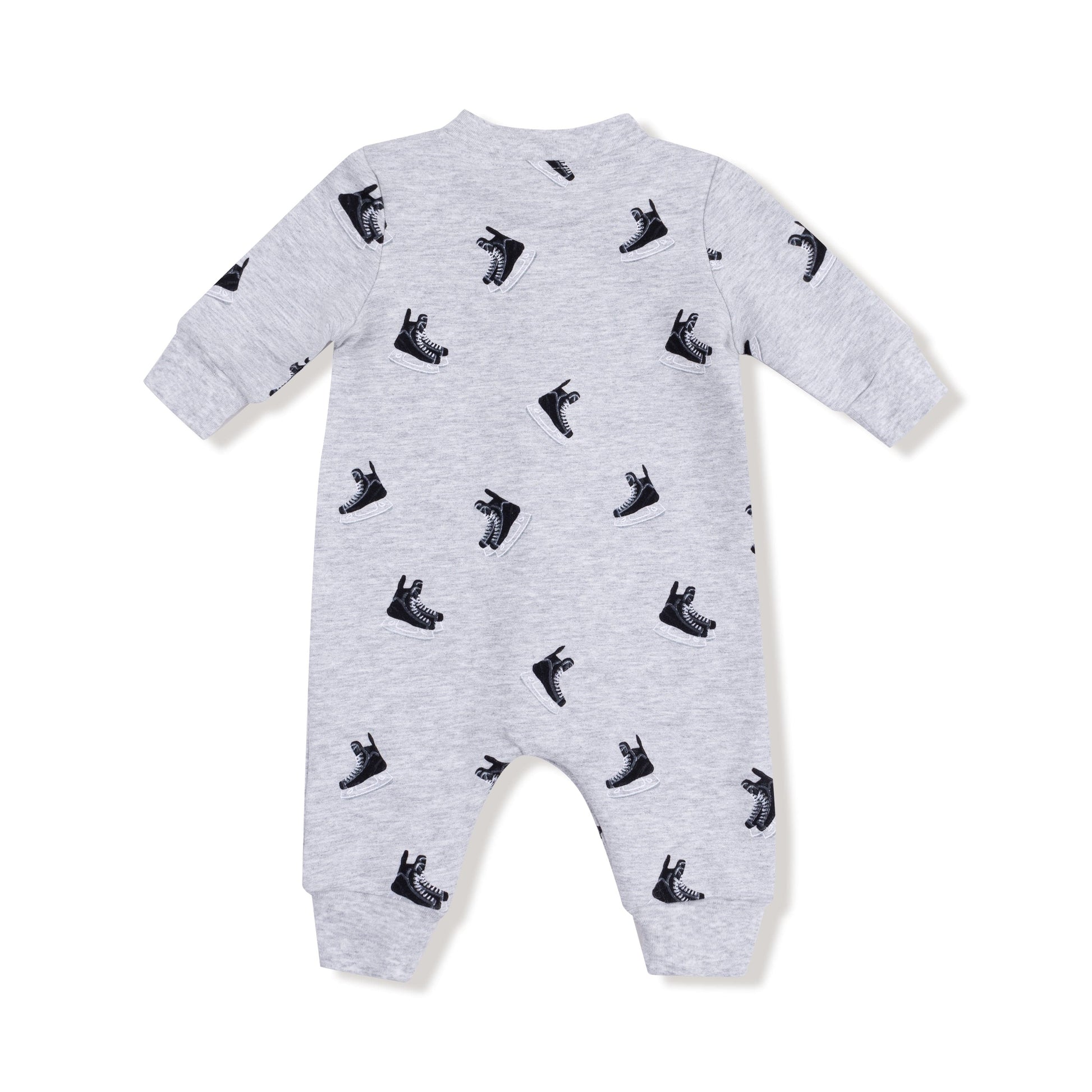 Hockey French Terry - Baseball Collar Romper With Front Placket Angel Dear Lil Tulips