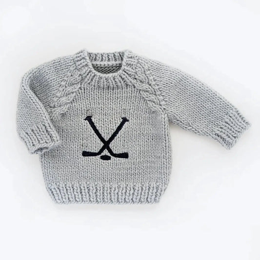 Hockey Knit Pullover Sweater Huggalugs Lil Tulips