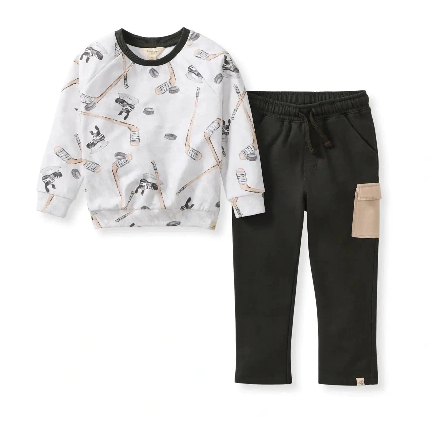 Hockey Season Sweatshirt & Pants Organic Cotton Set Burt's Bees Baby Lil Tulips