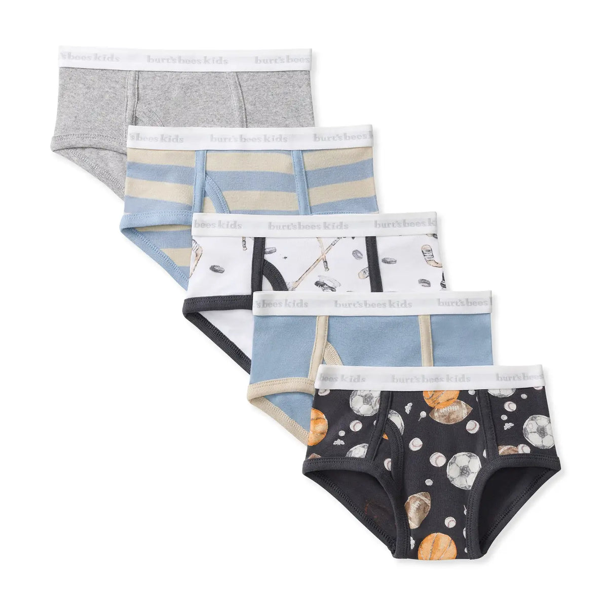 Hockey & Sports Organic Cotton Toddler Boy Underwear 5 Pack Burt's Bees Baby Lil Tulips