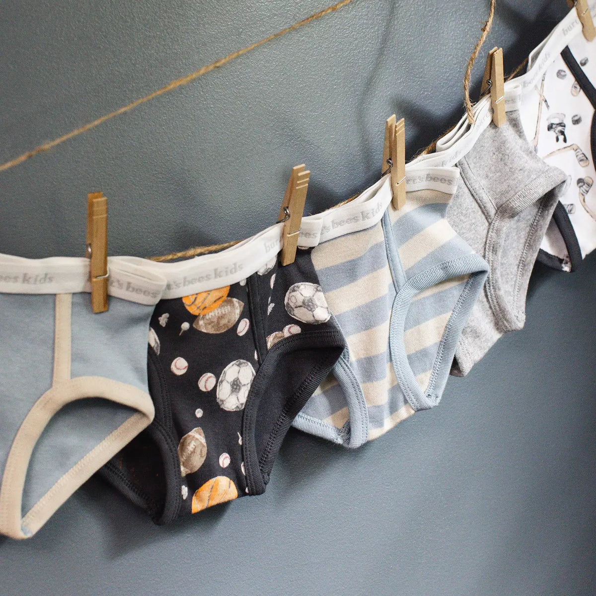 Hockey & Sports Organic Cotton Toddler Boy Underwear 5 Pack Burt's Bees Baby Lil Tulips