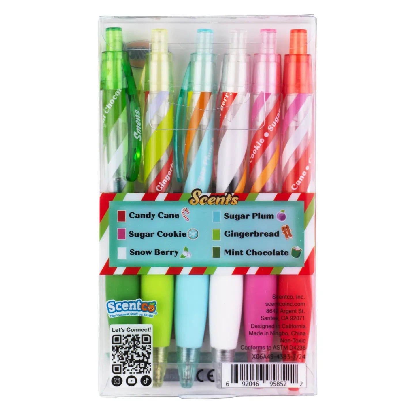 Holiday Smens 6-pack (Glitter Gel Ink) - Scented Pens Scentco Lil Tulips