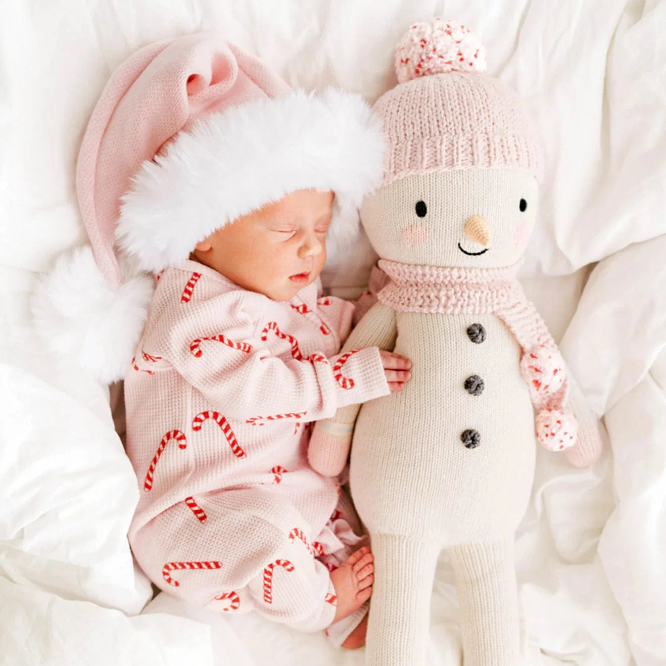 Holly the snowman Hand Knit Doll cuddle+kind Lil Tulips