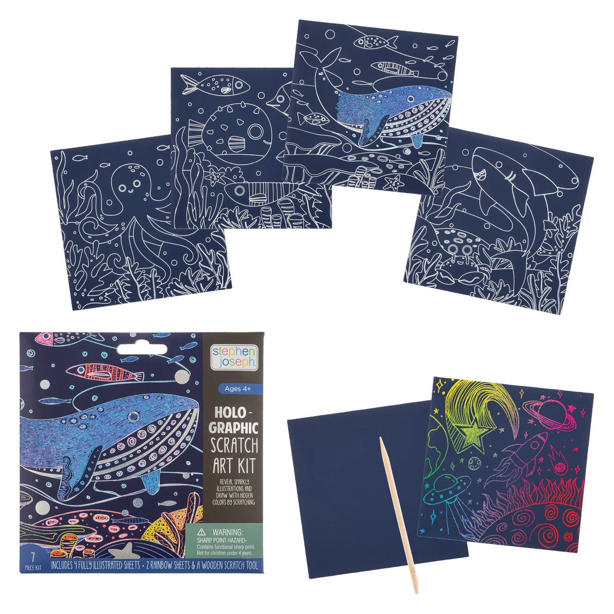 Holographic Scratch Art - Sea Stephen Joseph Gifts Lil Tulips