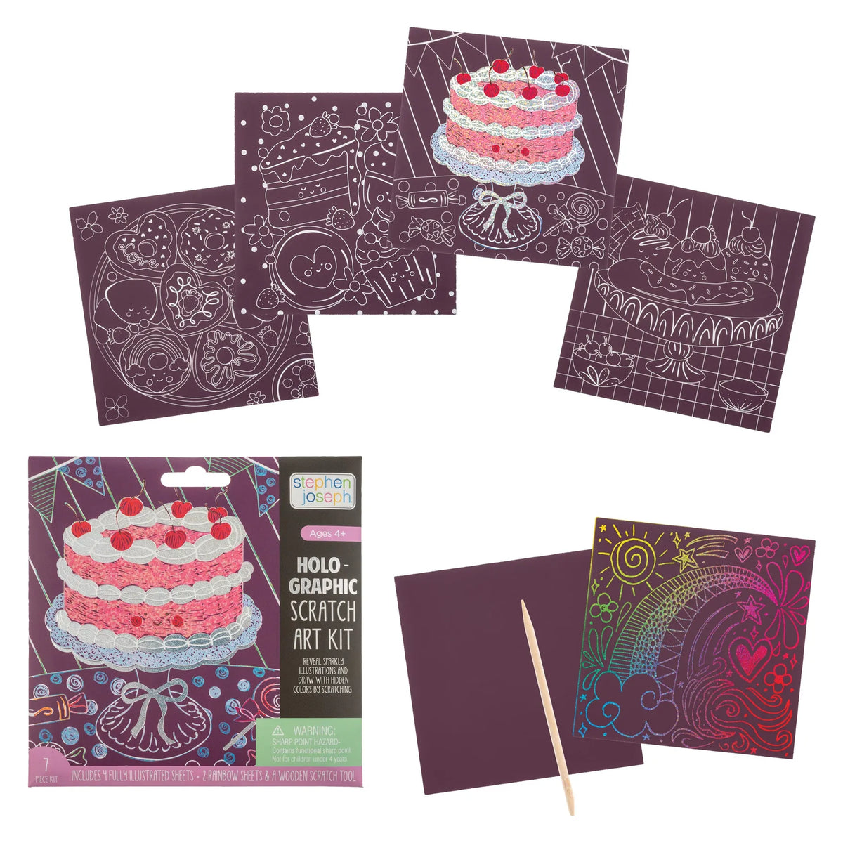Holographic Scratch Art - Sweets Stephen Joseph Gifts Lil Tulips