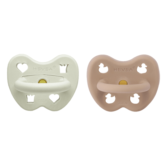 Hornaek Round Pacifier 2 Pack (3-36 Months) Hevea Lil Tulips