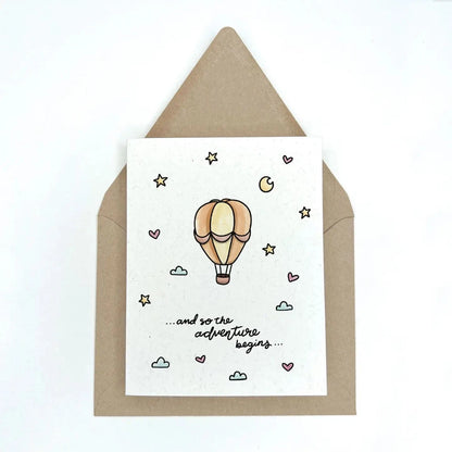 Hot Air Balloon Adventure - Baby Shower Card Lemon Doodle Lil Tulips