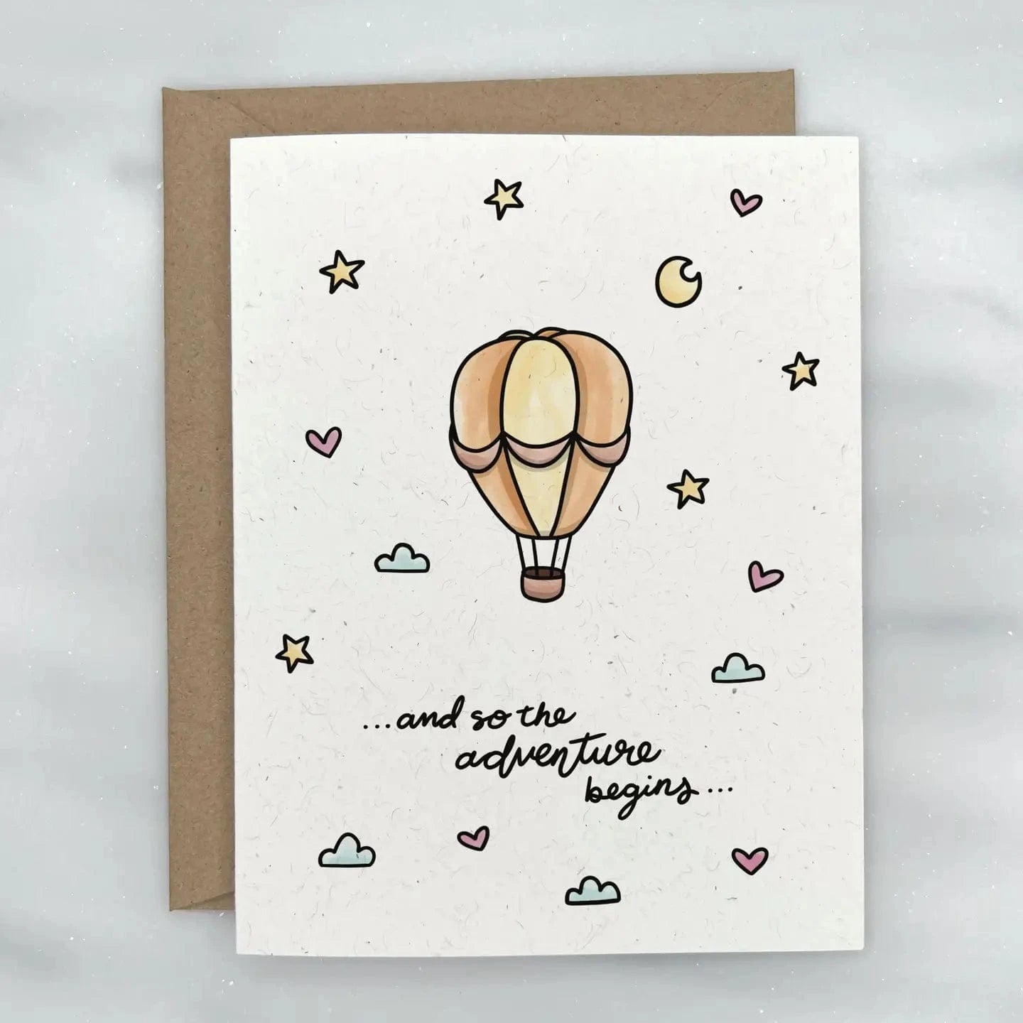 Hot Air Balloon Adventure - Baby Shower Card Lemon Doodle Lil Tulips