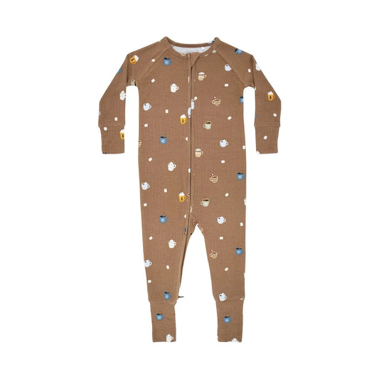 Hot Cocoa Small Ribbed Zip Romper Brave Little Ones Lil Tulips