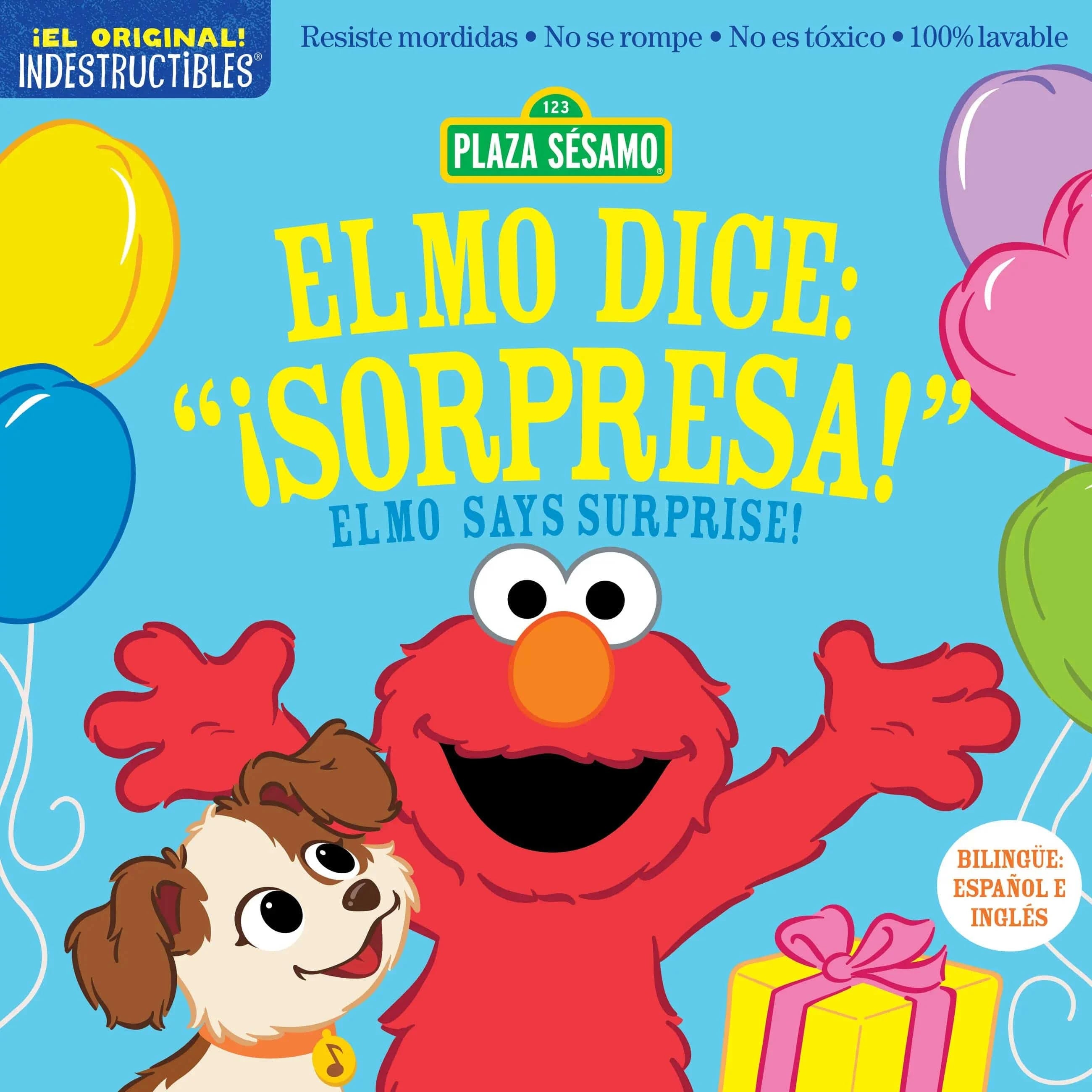 Indestructibles: Sesame Street: Bilingual English/Spanish Elmo  ¡Sorpresa! Indestructibles Lil Tulips
