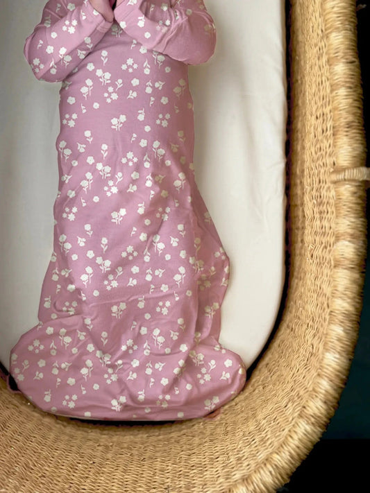 Infant Gown-Mini Floral Gunamuna Lil Tulips