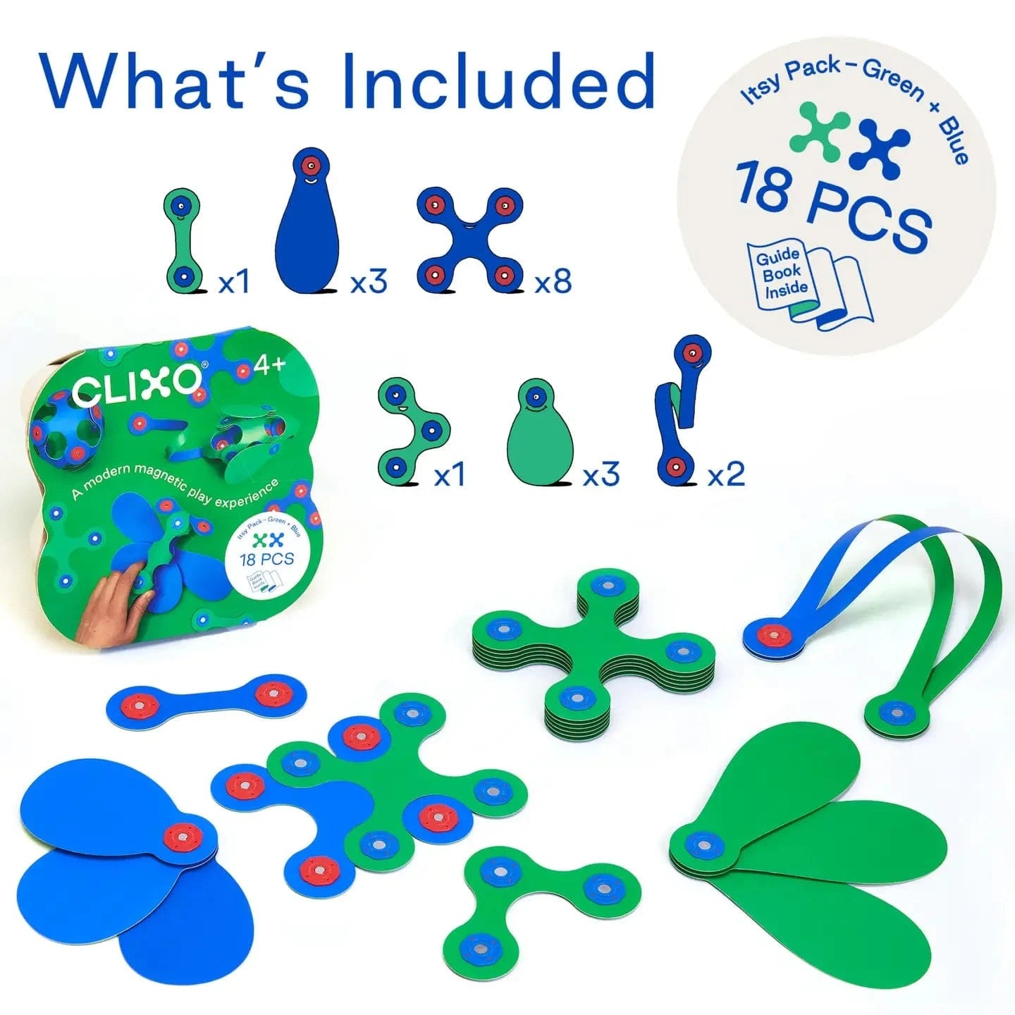 Itsy Pack - Green Blue Clixo Lil Tulips