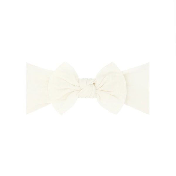 Itty Bitty Knot - Ivory Baby Bling Bows Lil Tulips