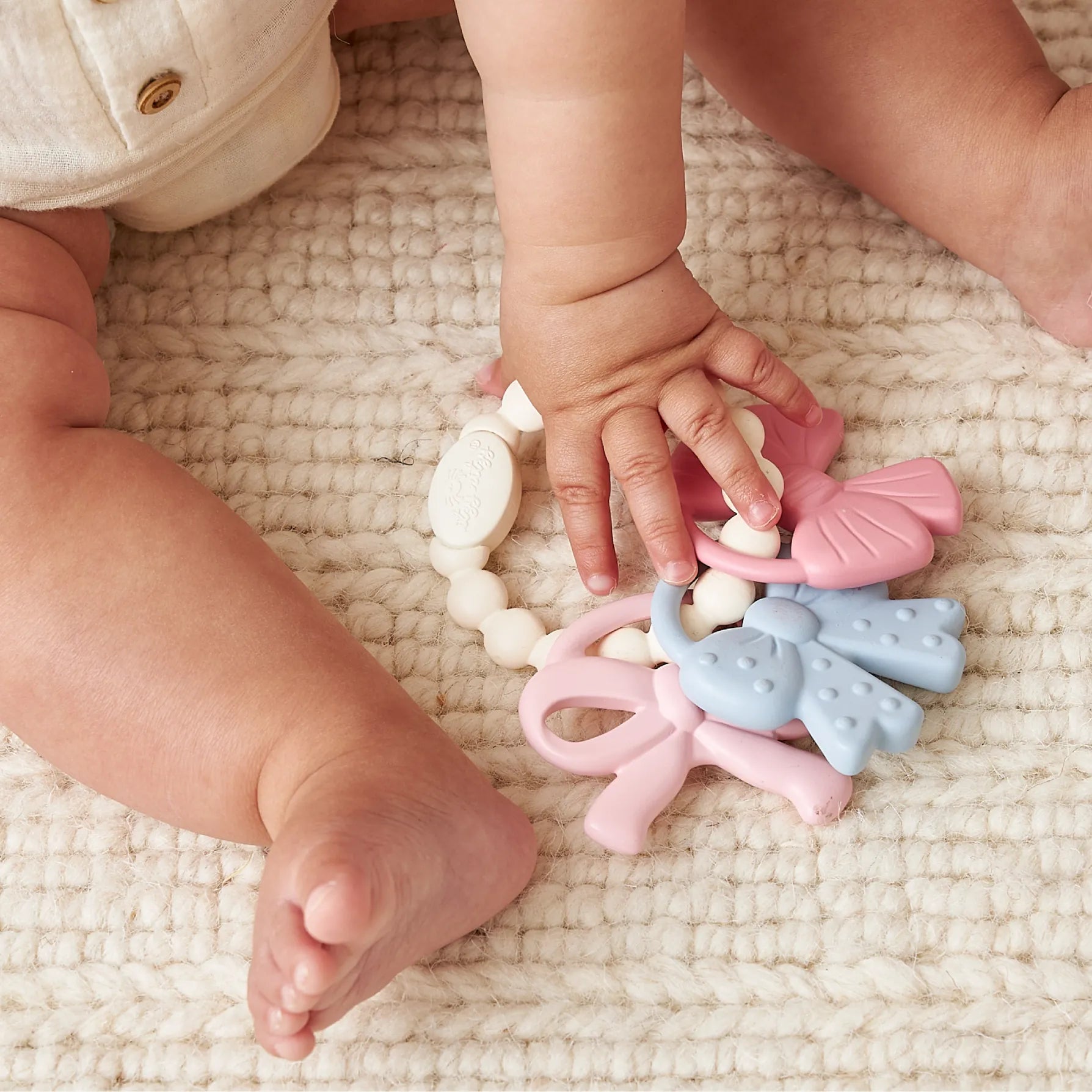 Itzy Trio™ Multi-Textured Silicone Teether Bows Itzy Ritzy Lil Tulips