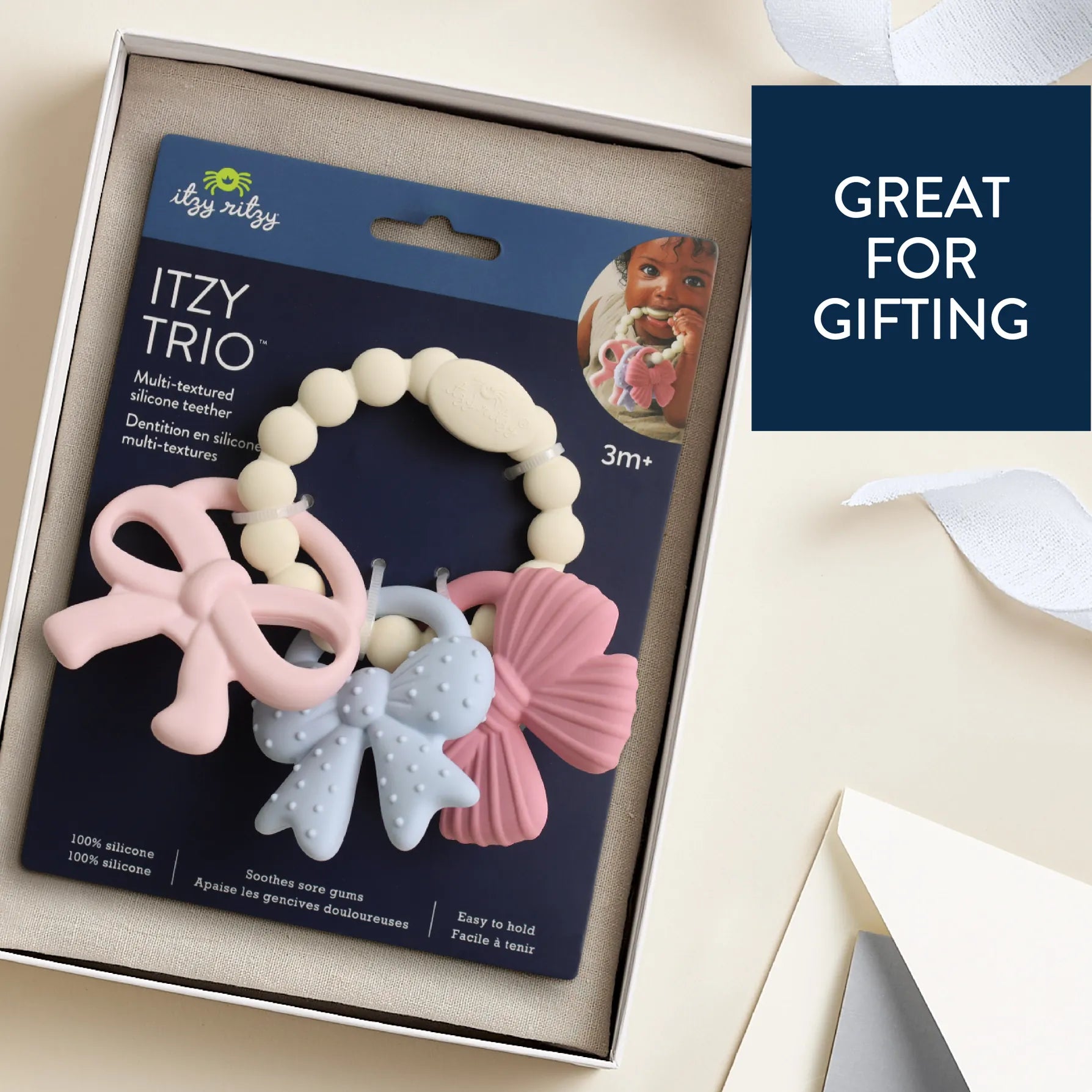 Itzy Trio™ Multi-Textured Silicone Teether Bows Itzy Ritzy Lil Tulips