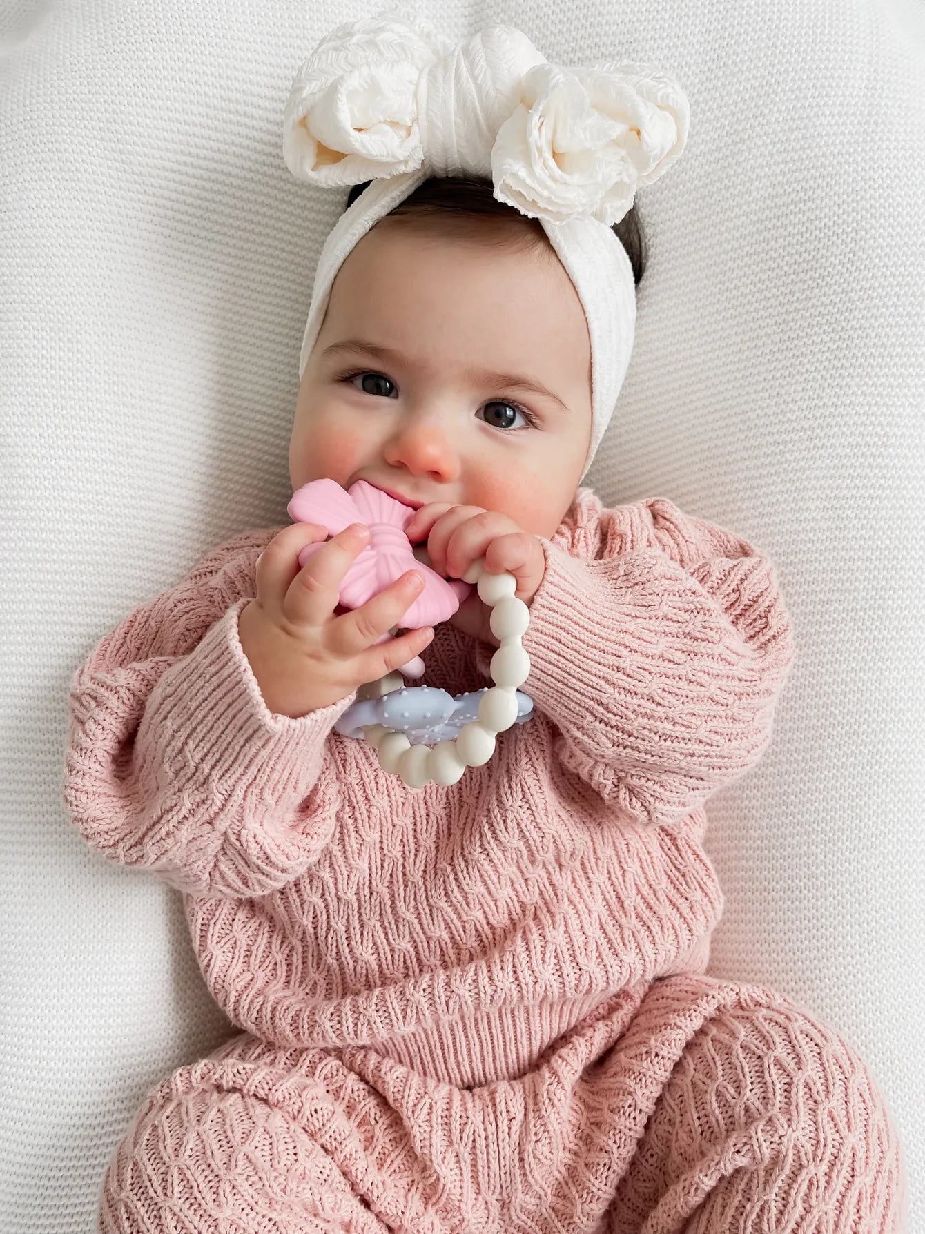 Itzy Trio™ Multi-Textured Silicone Teether Bows Itzy Ritzy Lil Tulips