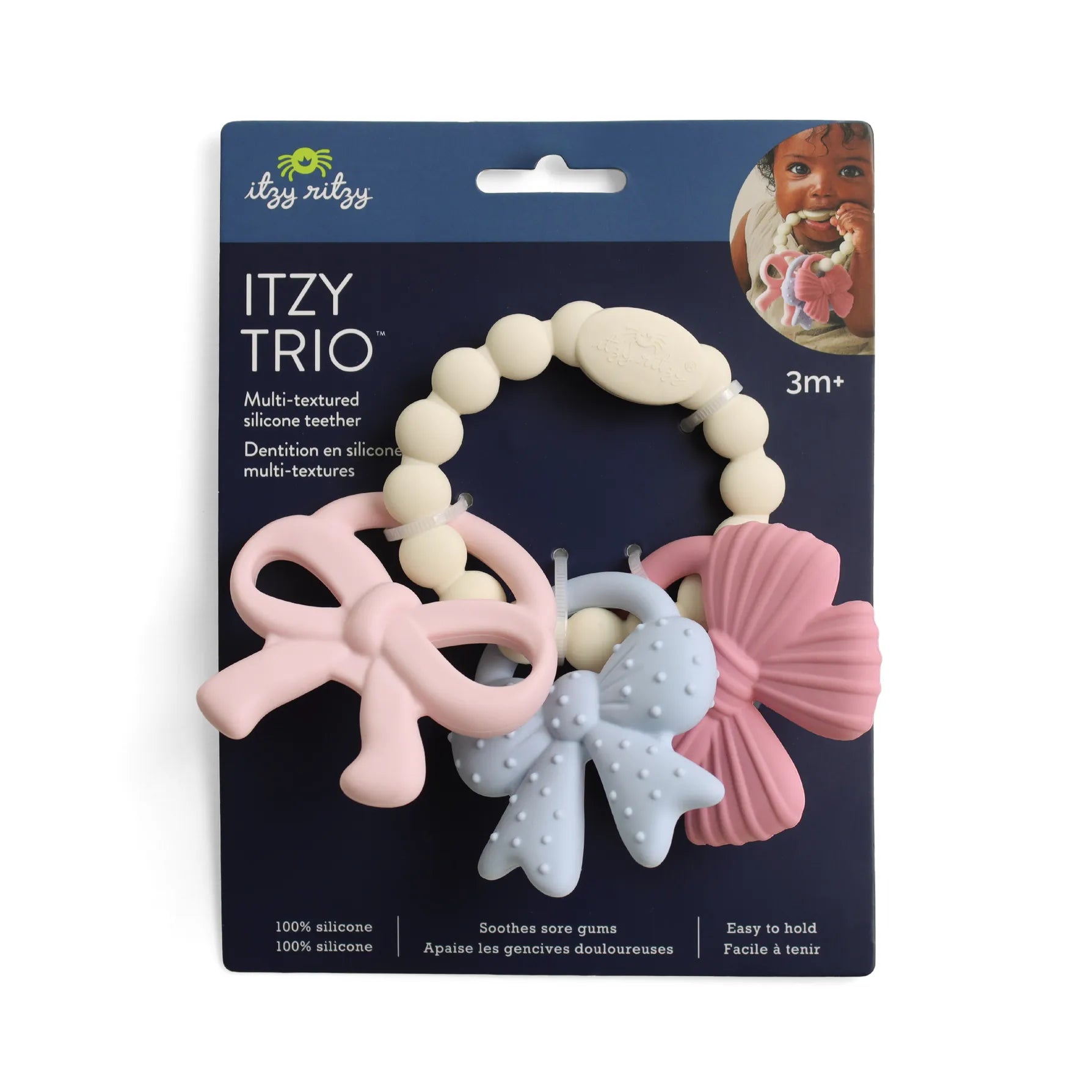 Itzy Trio™ Multi-Textured Silicone Teether Bows Itzy Ritzy Lil Tulips