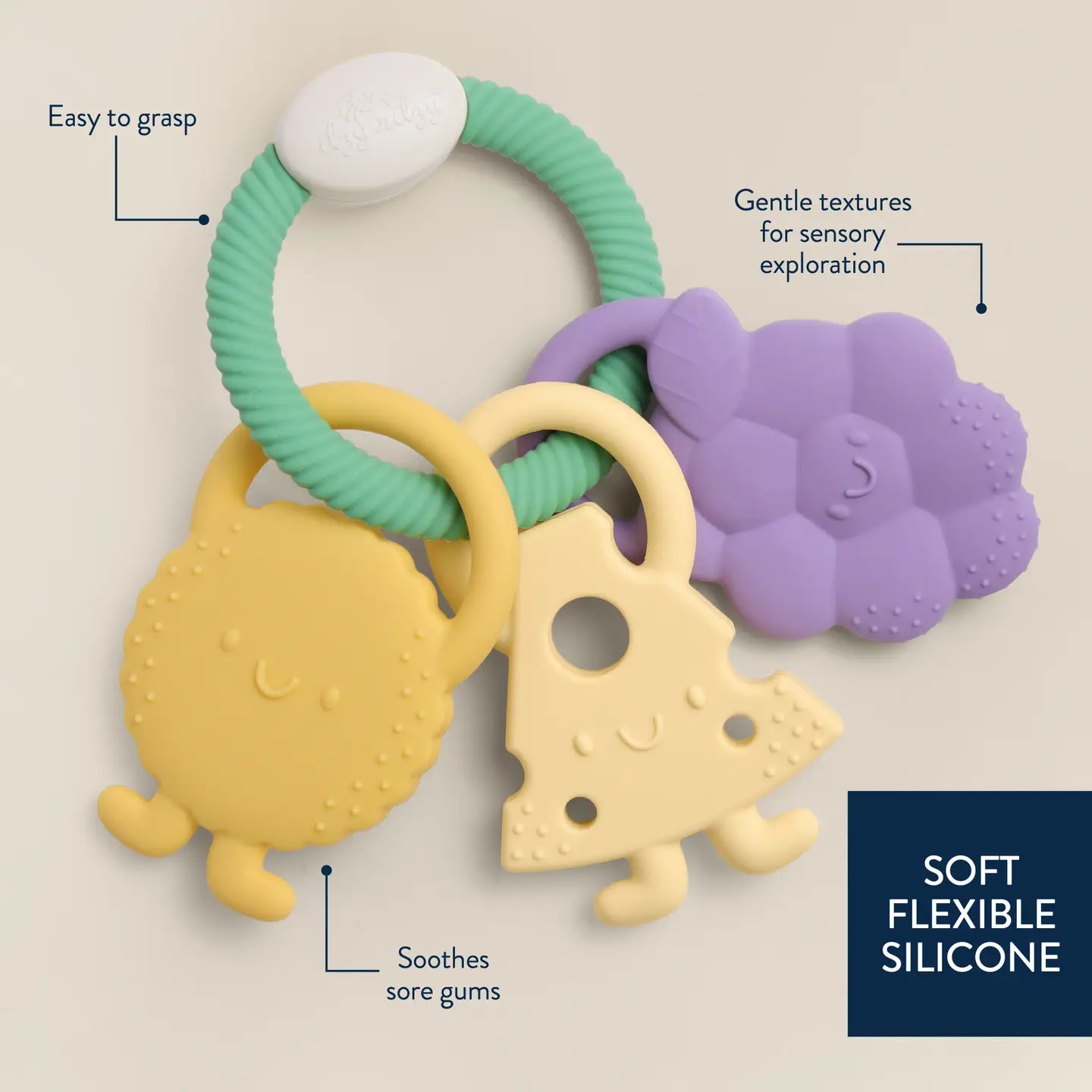 Itzy Trio™ Multi-Textured Silicone Teether Charcuterie Itzy Ritzy Lil Tulips