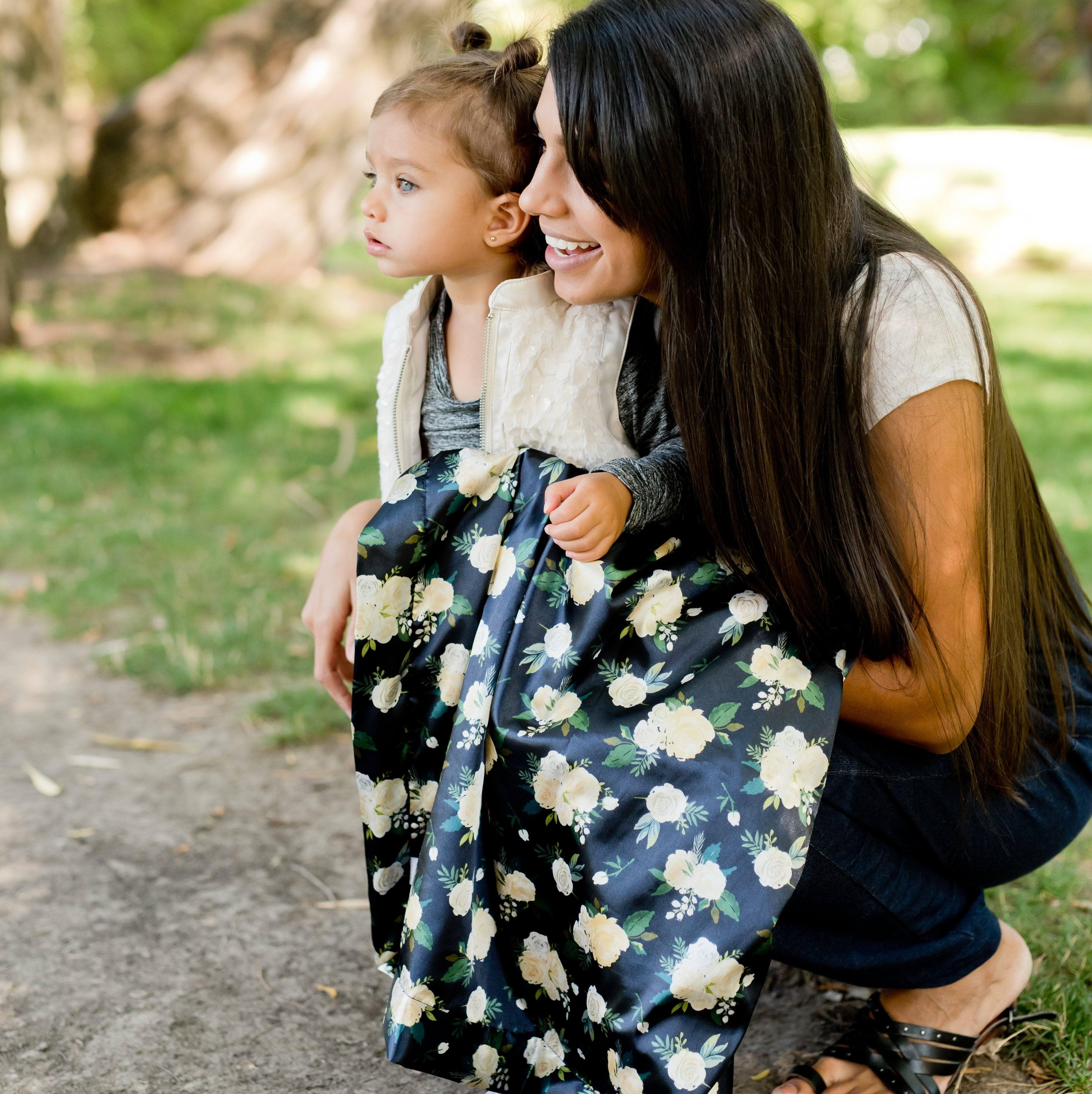 Ivory Lush Rose Blossoms Satin Back Blanket Saranoni Lil Tulips