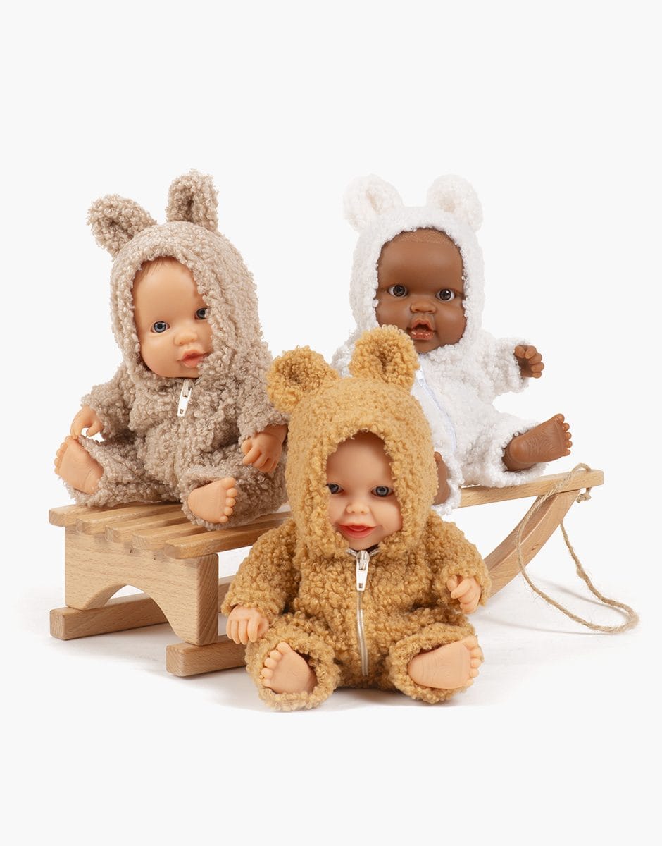 Jana Peque Doll - Brown Boucle Winnie Outfit - 21 cm Minikane Lil Tulips