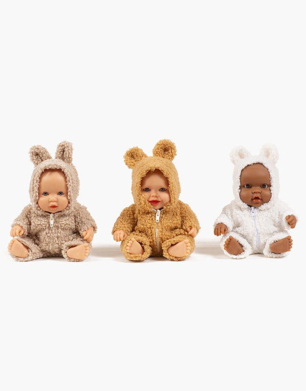 Jana Peque Doll - Brown Boucle Winnie Outfit - 21 cm Minikane Lil Tulips