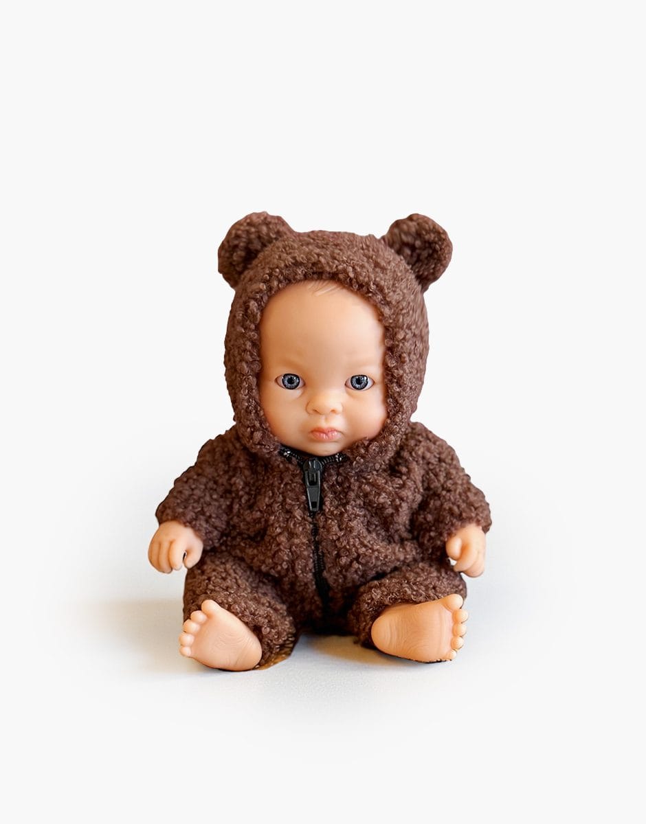 Jana Peque Doll - Brown Boucle Winnie Outfit - 21 cm Minikane Lil Tulips
