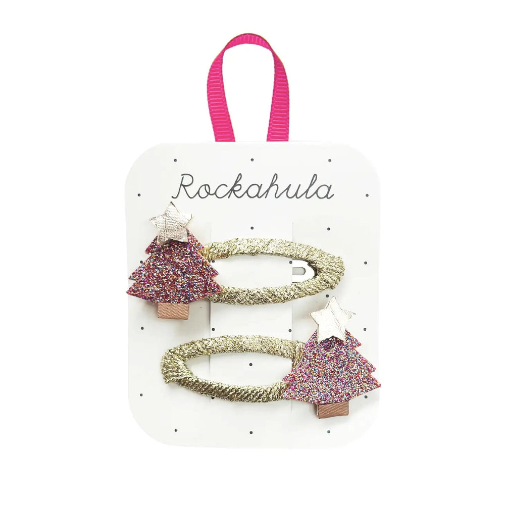 Jolly Glitter Christmas Tree Hair Clips Rockahula Kids Lil Tulips