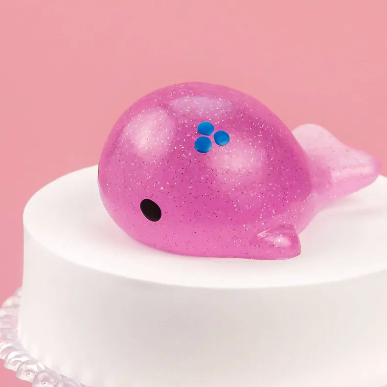Jumbo Glitter Mochi Squishy Toy Purple Whale Kawaii Slime Company Lil Tulips