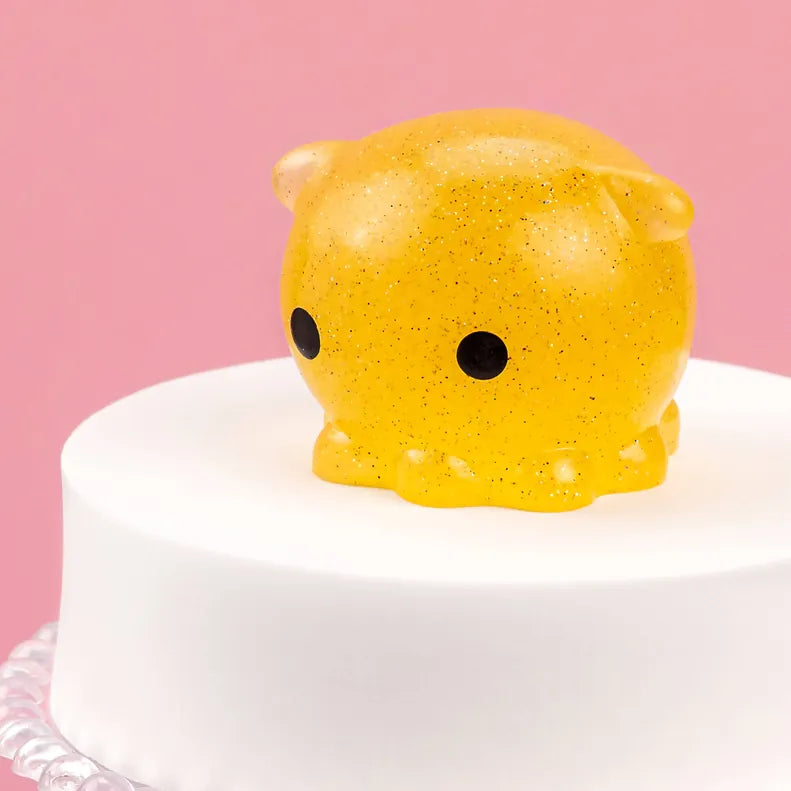 Jumbo Glitter Mochi Squishy Toy Yellow Jellyfish Kawaii Slime Company Lil Tulips