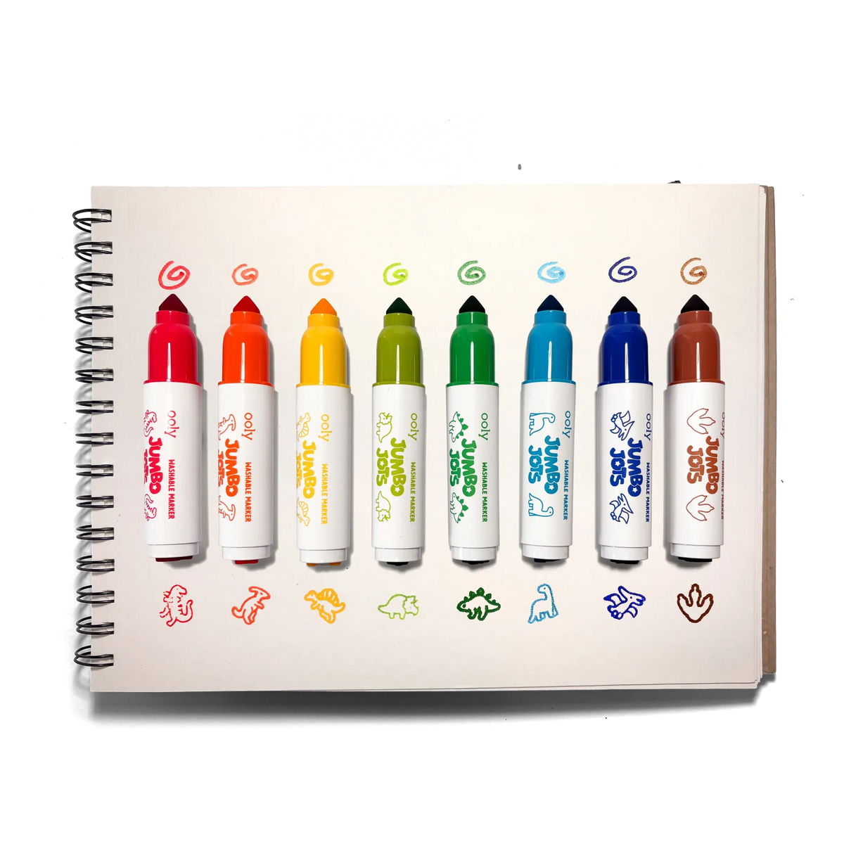 Jumbo Jots Dual Tip Dinosaur Stamp Markers - Set of 8 OOLY Lil Tulips