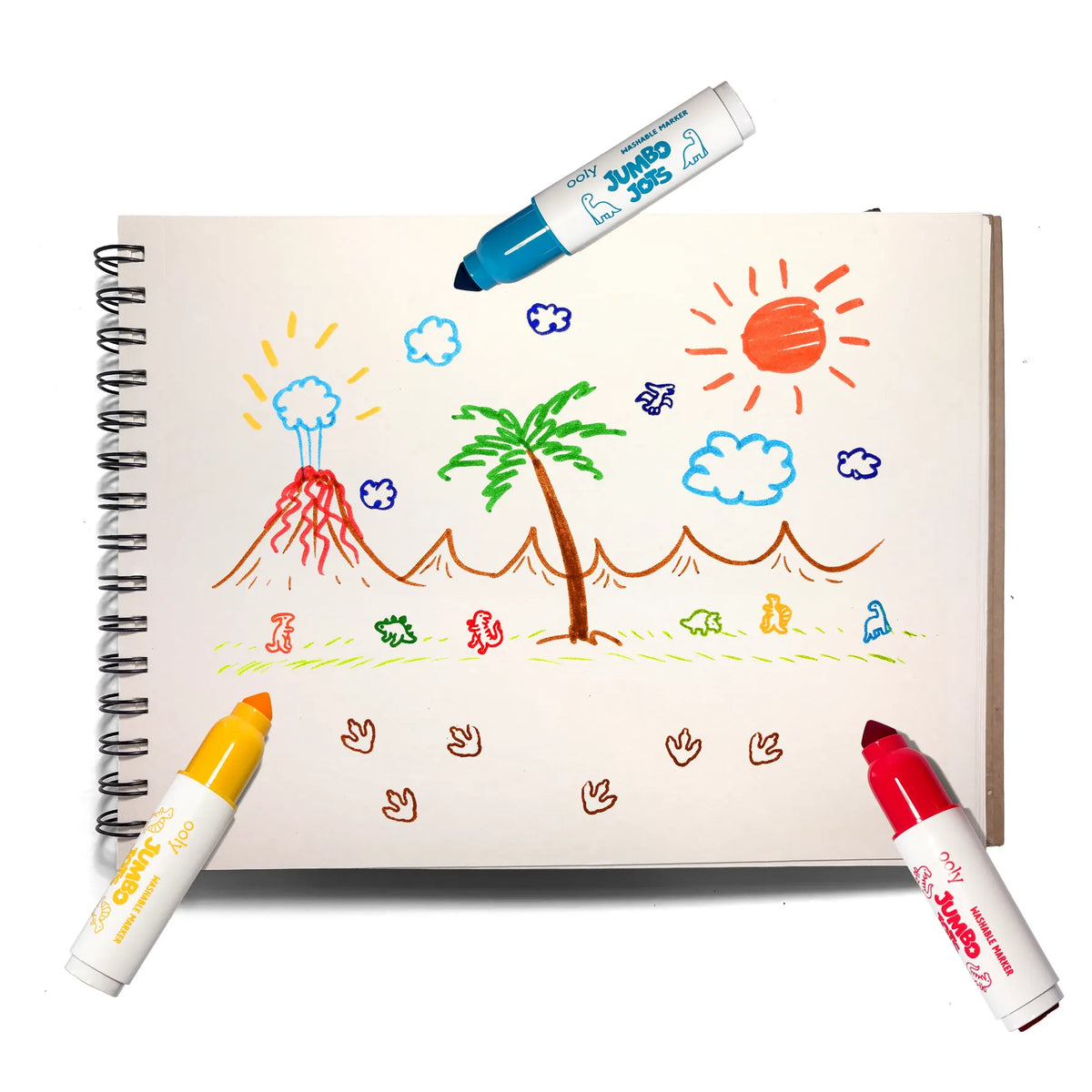 Jumbo Jots Dual Tip Dinosaur Stamp Markers - Set of 8 OOLY Lil Tulips