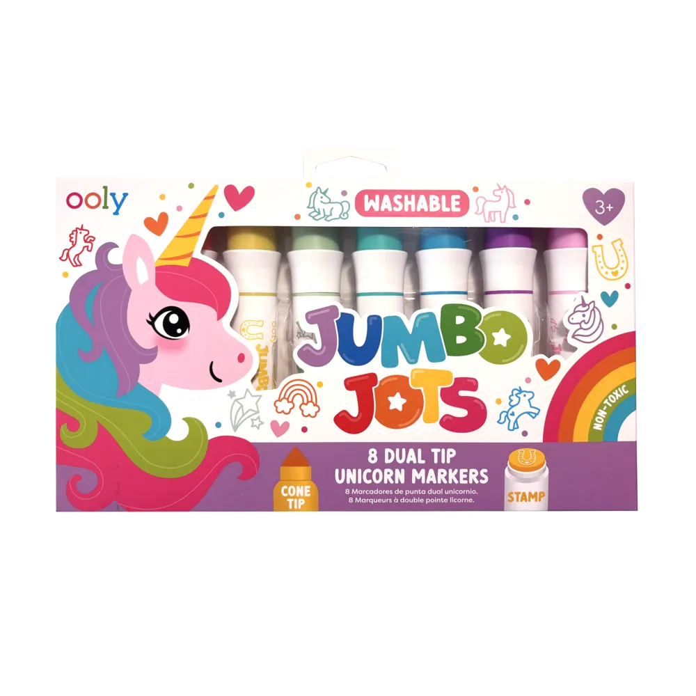 Jumbo Jots Dual Tip Unicorn Markers - Set of 8 OOLY Lil Tulips