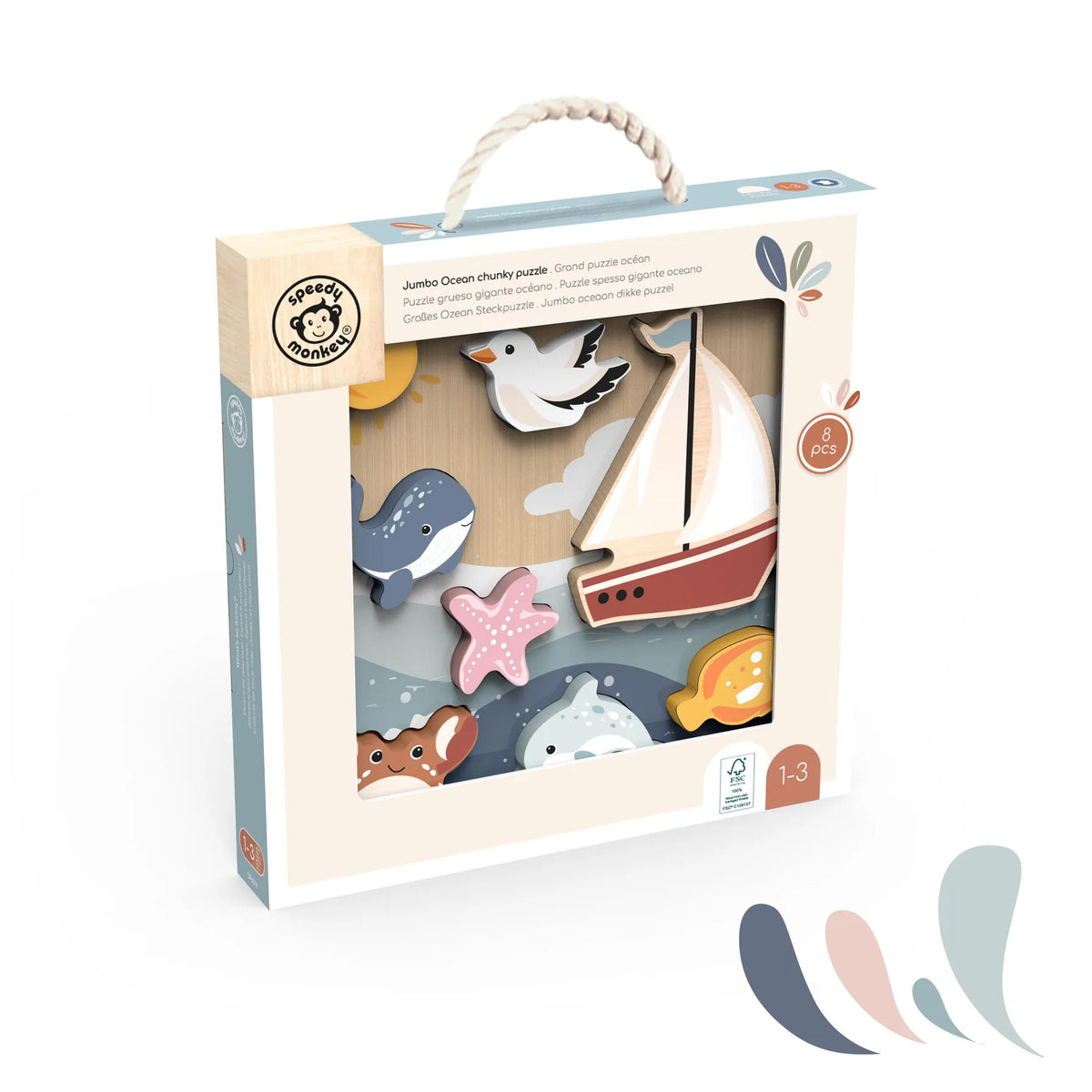 Jumbo Ocean Chunky Puzzle Speedy Monkey Lil Tulips