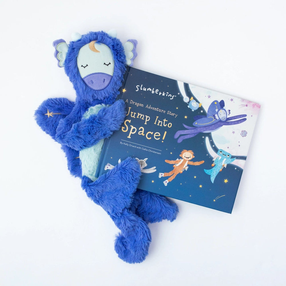 Jump Into Space Hardcover Book + Dragon Snuggler Slumberkins Lil Tulips