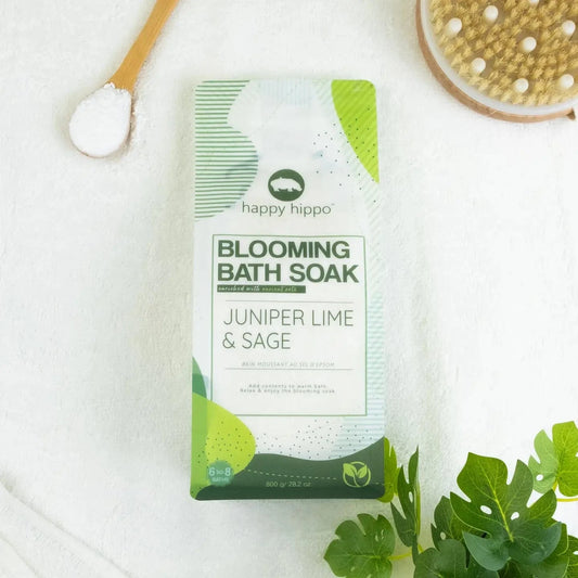 Juniper Lime & Sage-Blooming Bath Soak - 800g Happy Hippo Bath Lil Tulips