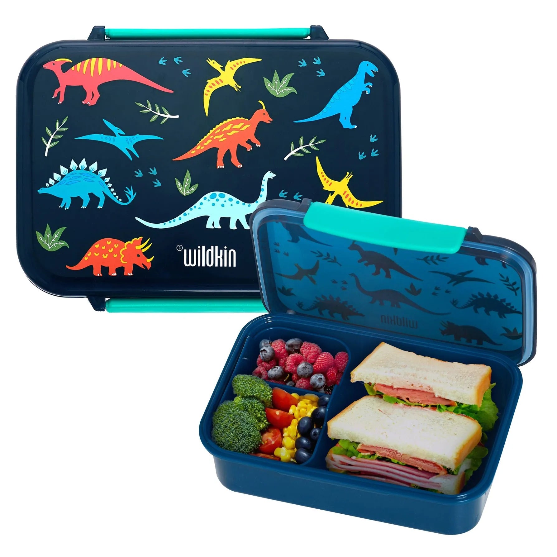 Jurassic Dinosaurs Reusable Food Container Bento Box Wildkin Lil Tulips